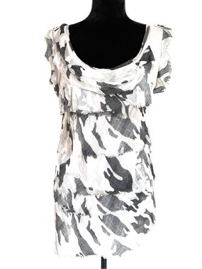 Tiered Pink and Gray Camouflage Layered Sleeveless Top